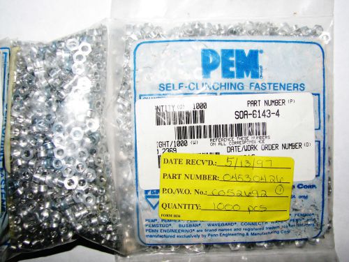 2000 PEM SELF-CLINCHING FASTENERS SOA-6143-4 CHASSIS PARTS ELECTRONIC FASTENERS