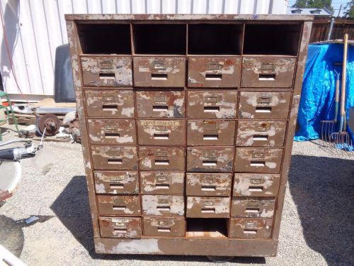Mid century metal parts cabinet for restoration / repurposing heavy large for sale