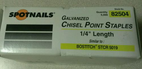 Galvanized chisel point staples 1/4&#034; 5,000 similar to bostitch STCR 5019