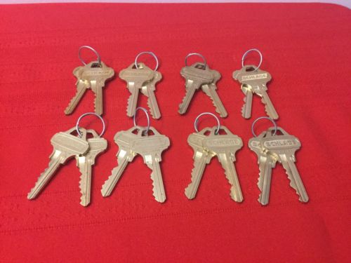 8 Sets of Factory Cut Schlage Everest Keys C123