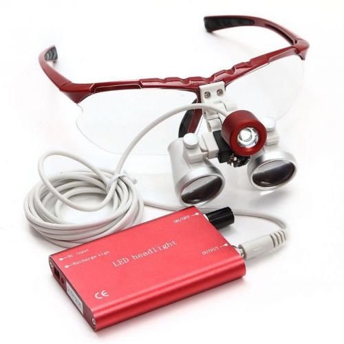 New a dental surgical binocular 3.5x loupes 420mm + a free  led head lamp light for sale