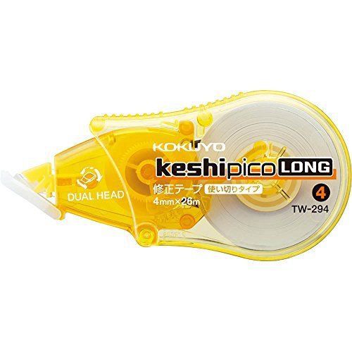 Kokuyo Correction tape keshipico long yellow 4mm TW-294