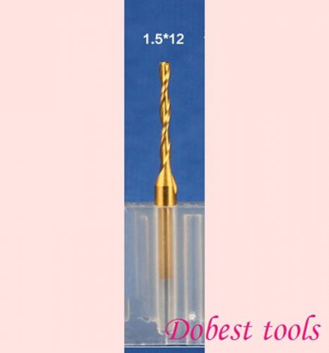 10pcs TIN coating CNC sprial two double flute endmill router bits 1.5*12mm