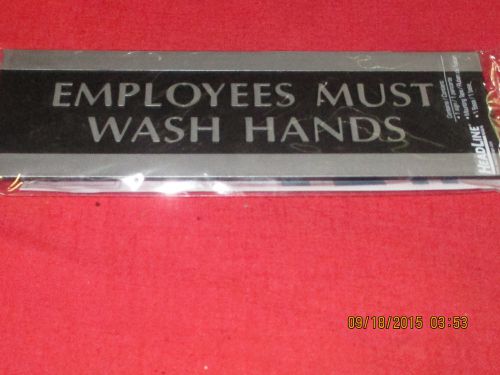 Headline Office Sign, Employees Must Wash Hands, 9 x 3&#034;