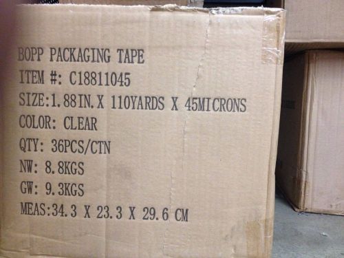 36 rolls 1.88&#034; x 110 Yards BOX OF SEALING CLEAR TAPE