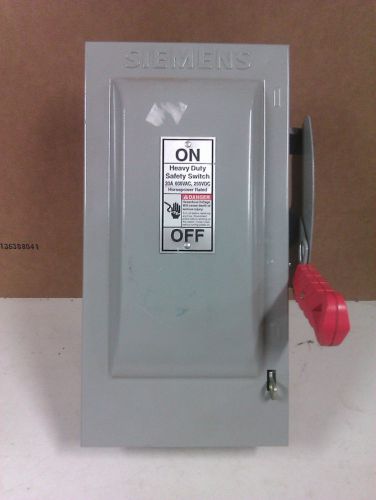 Siemens hf361 30a 600v fused disconnect switch w/ 3 trs30r fuses v133 for sale