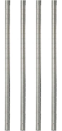 4 Pack of 86&#034; High Stainless Steel Poles