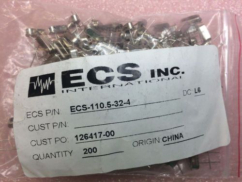ECS110.5-32-4 ECS Crystal 500uW 32pF 11.06Hz 60 Ohms 100 PCS