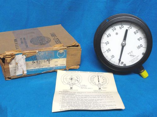 ASHCROFT * PRESSURE GAUGE * 0-100 PSI * SOLID FRONT * P/N 45-1379A * NEW