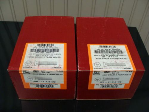 A449 grade 5 plow bolts 5/8 - 11 x 2-1/2 plain finish 2 boxes of 25 ea. for sale