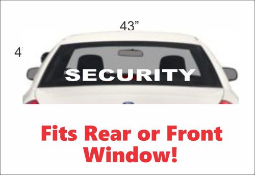 SECURITY Decal for Car Back Window or Front