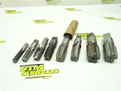 Lot of 8 hss pipe taps 3/8&#034; -24 npt to 3/4&#034;-14 npt vermont gtd h.w. for sale