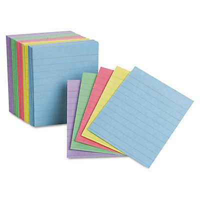Ruled Mini Index Cards, 3 x 2 1/2, Assorted, 200/Pack 10010
