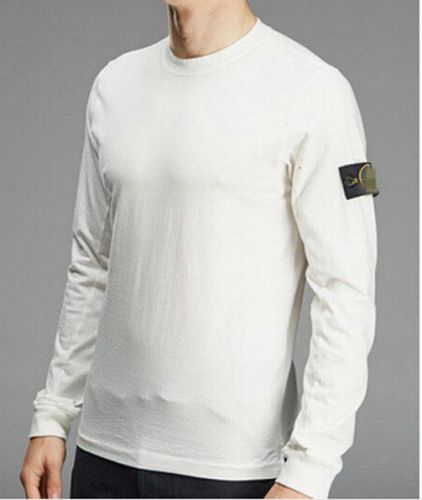 STONE ISLAND MEN`S SOLID LONG SLEEVE POLO SHIRT long-sleeved T shirt