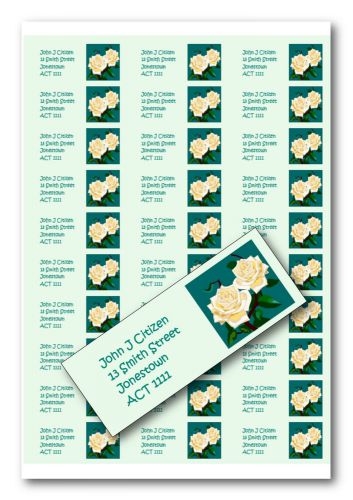 GLOSS finish address labels - Roses - Buy 4 sheets, get 1 free!