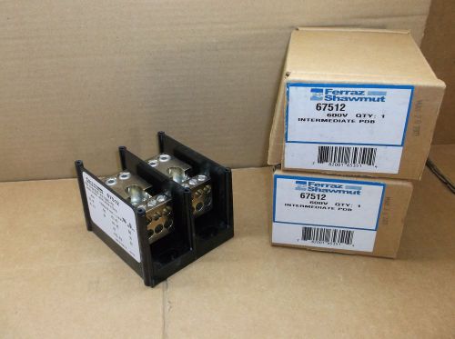 67512 mersen ferraz shawmut new in box 2-pole power distribution block for sale