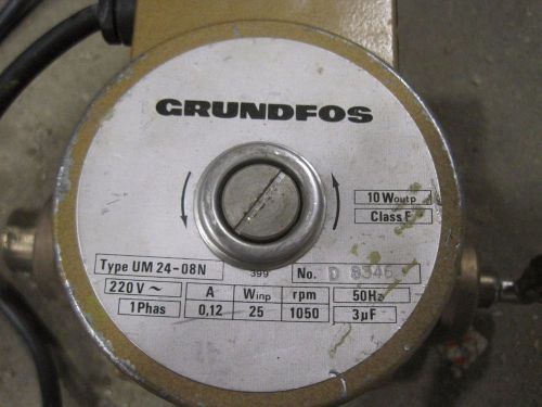 Grundfos circulating pump UM24-08N 220 230 Volt single phase 1ph 1050 RPM lab