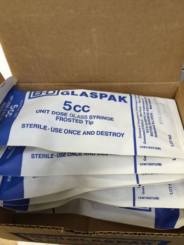 New in box: 10 b-d 5cc glaspak glass syringe frosted tip 5293 for sale