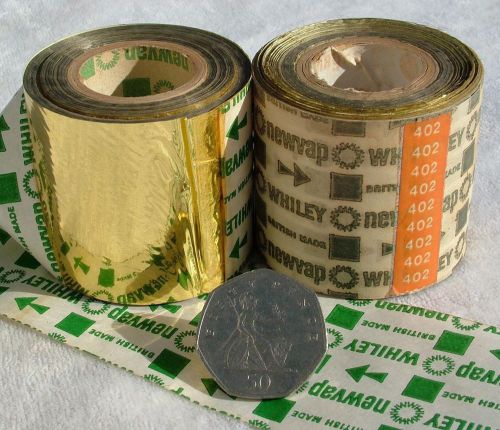 2 x rolls vintage whiley newvap gold leaf foil gilding embossing finishing stamp for sale