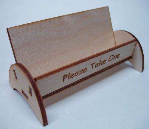 Laser cut 1/8&#034; birch plywood business card holder, u-assemble for sale