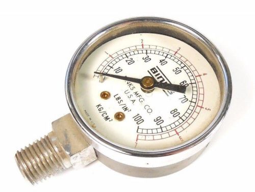 Binks pressure pot gauge 2&#034; face 100 psi  kg/cm2, lbs/in2 nos 1/4&#034;npt for sale