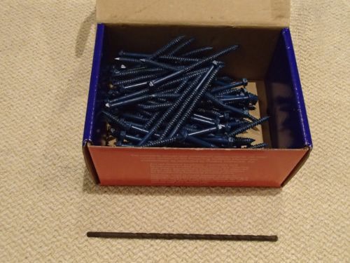 100 powers fasteners blue perma-seal 3/16 x 3-1/4&#039;&#039; concrete screw + 1 drill bit for sale