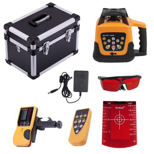 Rechargeable automatic red beam rotary laser level with remote control + charger for sale