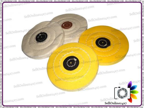 Brand New Jewelry Polishing 4 Inches Buffs Muslin White And Yellow Pack of 2 Pcs