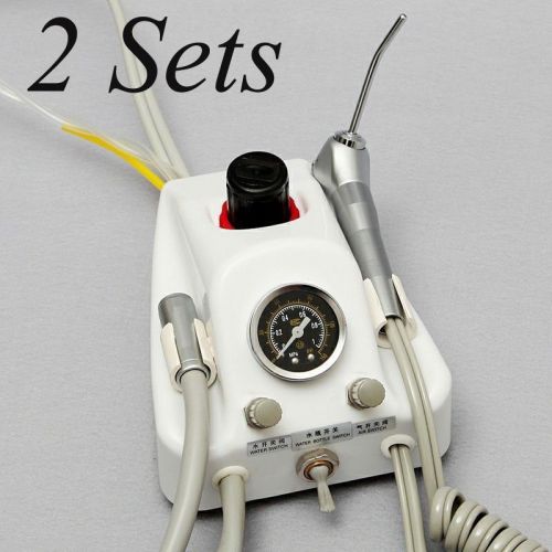 2 Portable Dental Turbine Unit Work w/ Air Compressor  + 3 way Air water Syrine