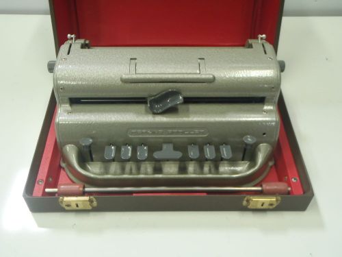 Vintage Perkins Brailler Typewriter / Braille Writer by David Abraham with Case