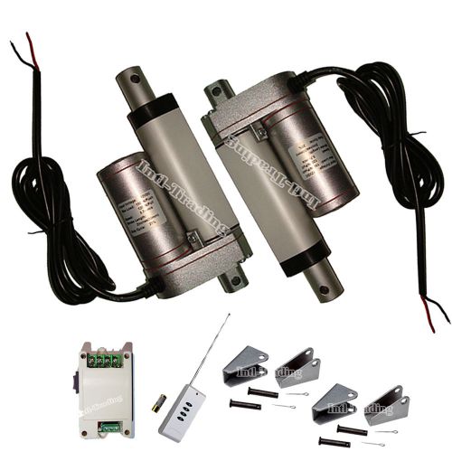 2x 2&#034; stroke heavy duty linear actuator &amp;wireless control kits 330lbs dc motors for sale