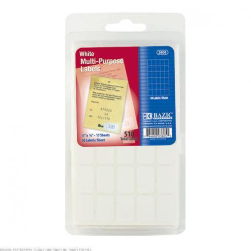BAZIC White Multipurpose Label 1/2&#034; x 3/4&#034; 144 Packs of 510 3805-144