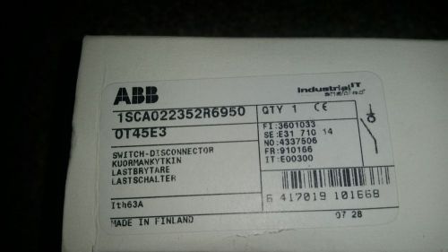 New abb ot45e3 non-fused disconnect switch nib for sale