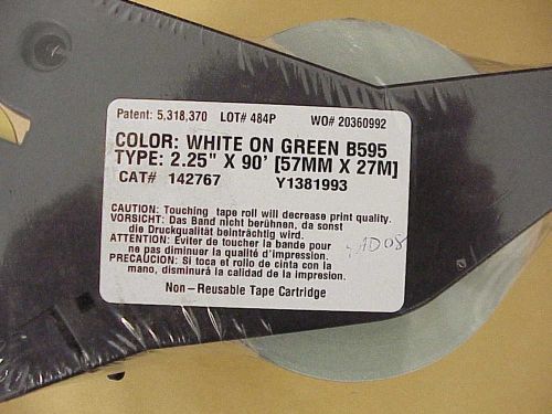 BRADY 142767 TAPE ,  2.25 In X 90 Ft ,WHITE ON  GREEN