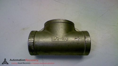 TA CHEN 1 1/2-150 STAINLESS STEEL T PIPE FITTING 3 5/8&#034; LONG 3&#034; WIDE