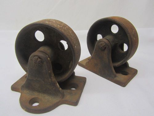 Antique cast iron industrial cart wheels casters ~ steampunk for sale