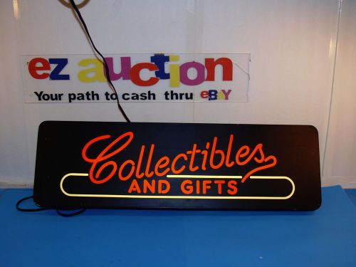 Flourescent sign - &#034;collectibles and gifts&#034; harley davidson label for sale