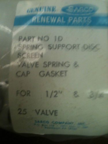 Sarco renewal part no 1d spring support disc screen spring/cap 1/2 &amp; 3/4 for sale
