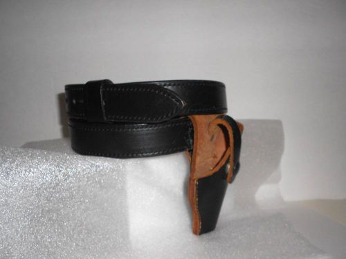 Vintage Ted Blocker Holster Belt N42 and Small Holster ( Black ) No Buckle