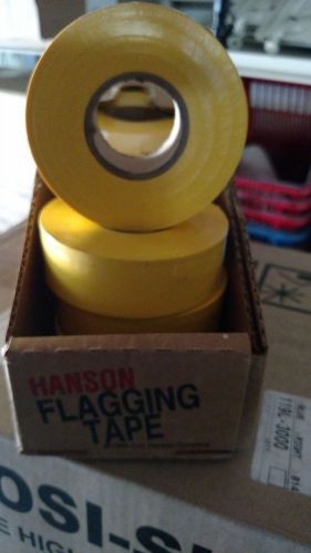 Hanson 17024 1-3/16 x 300&#039; yellow flagging tape marking ribbon 12 rolls per box for sale