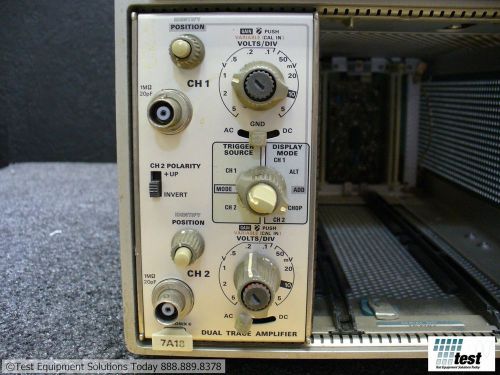 Tektronix 7a18 dual-trace plug-in amplifier a/n 24010 test for sale