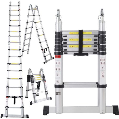 Aluminum telescoping telescopic extension ladder tall multi purpose 16.5ft new for sale