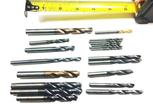 (Machinist Lot of 20) Assorted Sizes Garr Solid Carbide Drills *NR* B 994