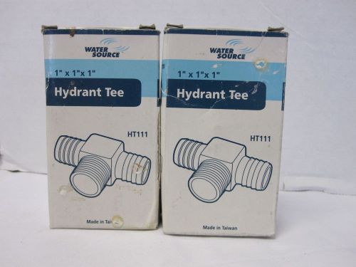 LOT OF 2 NEW IN BOX WATER SOURCE HYDRANT TEES-1&#034; X 1&#034; X 1&#034;-FREE SHIPPING!