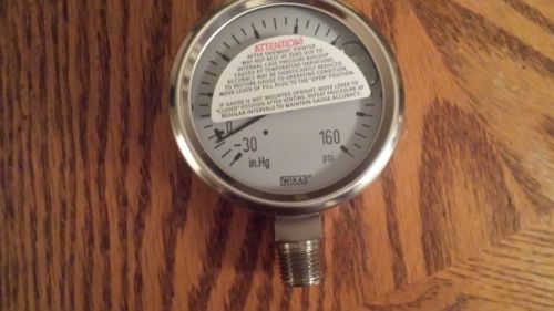 NEW WIKA 30&#034;Hg-0-160 psi Liquid Filled 2-1/2&#034; Dial 1/4&#034; Bottom Mount (Y865)