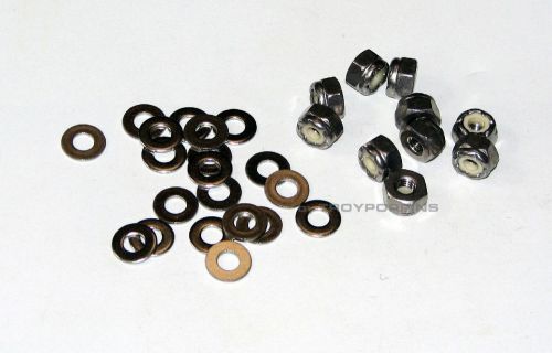 SS 10-#8-32 FINE HEX NYLOC LOCK NUTS &amp; 20-#8 FLAT WASHERS STAINLESS STEEL 18-8
