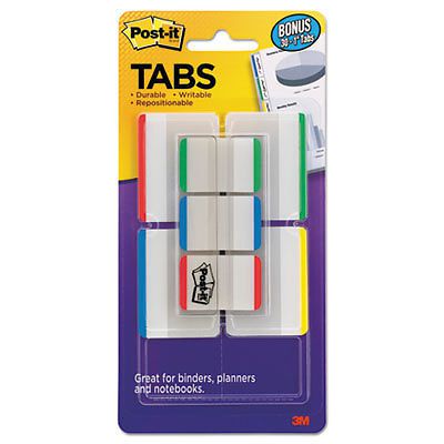 Tabs Value Pack, 1&#034; and 2&#034;, Assorted Primary Colors, 114/PK, Sold as 1 Package