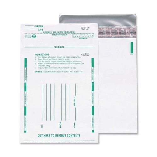 Quality Park Poly Night Deposit Bags, 10 x 13 Inches, White, Pack of 100 (45228)