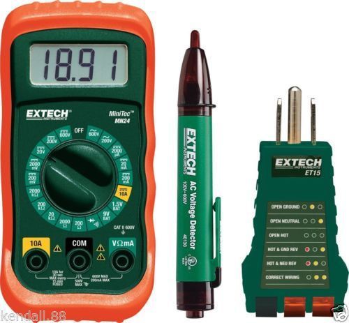 Extech test kit - tools basic troubleshooting for common electrical problems for sale