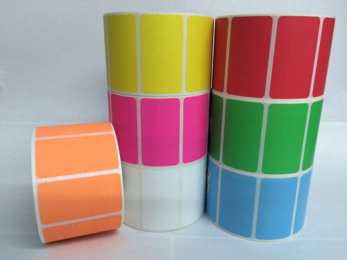 7 rolls one roll per color 1000 labels each 2.25x1.25 direct thermal zebra 2824 for sale